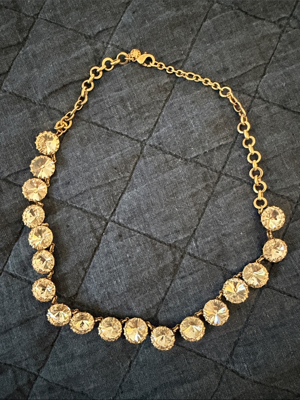 J. Crew Gold Crystal Station Necklace